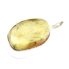 925 Sterling Silver & Genuine Lemon Baltic Amber Exlusive Unique Pendant - PD1345