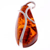 925 Sterling Silver & Genuine Cognac Baltic Amber Exlusive Unique Pendant - PD1750