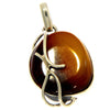 Load image into Gallery viewer, 925 Sterling Silver &amp; Genuine Green Baltic Amber Exlusive Unique Pendant - PD1915