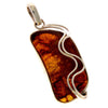 Load image into Gallery viewer, 925 Sterling Silver &amp; Genuine Cognac Baltic Amber Exlusive Unique Pendant - PD1923