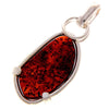 925 Sterling Silver & Genuine Cognac Baltic Amber Exlusive Unique Pendant - PD1982