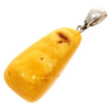 925 Sterling Silver & Genuine Lemon Baltic Amber Exlusive Unique Pendant - PD1994