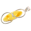925 Sterling Silver & Genuine Lemon Baltic Amber Exlusive Unique Pendant - PD2027