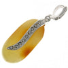 925 Sterling Silver & Genuine Lemon Baltic Amber Exlusive Unique Pendant - PD2075