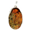Load image into Gallery viewer, 925 Sterling Silver &amp; Genuine Green Baltic Amber Exlusive Unique Pendant - PD2076