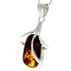 Load image into Gallery viewer, 925 Sterling Silver &amp; Genuine Cognac Baltic Amber Exlusive Unique Pendant - PD2167
