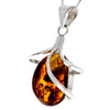 Load image into Gallery viewer, 925 Sterling Silver &amp; Genuine Cognac Baltic Amber Exlusive Unique Pendant - PD2168