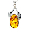 Load image into Gallery viewer, 925 Sterling Silver &amp; Genuine Cognac Baltic Amber Exlusive Unique Pendant - PD2169
