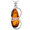 Load image into Gallery viewer, 925 Sterling Silver &amp; Genuine Cognac Baltic Amber Exlusive Unique Pendant - PD2176