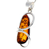 Load image into Gallery viewer, 925 Sterling Silver &amp; Genuine Cognac Baltic Amber Exlusive Unique Pendant - PD2176