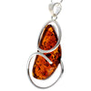 Load image into Gallery viewer, 925 Sterling Silver &amp; Genuine Cognac Baltic Amber Exlusive Unique Pendant - PD2177