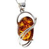 925 Sterling Silver & Genuine Cognac Baltic Amber Exlusive Unique Pendant - PD2183