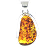 Load image into Gallery viewer, 925 Sterling Silver &amp; Genuine Cognac Baltic Amber Exlusive Unique Pendant - PD2242