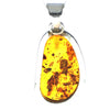 Load image into Gallery viewer, 925 Sterling Silver &amp; Genuine Cognac Baltic Amber Exlusive Unique Pendant - PD2245