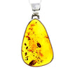 925 Sterling Silver & Genuine Cognac Baltic Amber Exlusive Unique Pendant - PD2257