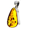 Load image into Gallery viewer, 925 Sterling Silver &amp; Genuine Cognac Baltic Amber Exlusive Unique Pendant - PD2257