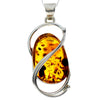 Load image into Gallery viewer, 925 Sterling Silver &amp; Genuine Cognac Baltic Amber Exlusive Unique Pendant - PD2274