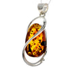 Load image into Gallery viewer, 925 Sterling Silver &amp; Genuine Cognac Baltic Amber Exlusive Unique Pendant - PD2274