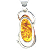 Load image into Gallery viewer, 925 Sterling Silver &amp; Genuine Cognac Baltic Amber Exlusive Unique Pendant - PD2276