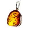 Load image into Gallery viewer, 925 Sterling Silver &amp; Genuine Cognac Baltic Amber Exlusive Unique Pendant - PD2284