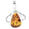Load image into Gallery viewer, 925 Sterling Silver &amp; Genuine Cognac Baltic Amber Exlusive Unique Pendant - PD2311