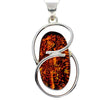 925 Sterling Silver & Genuine Green Baltic Amber Exlusive Unique Pendant - PD2323