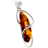 Load image into Gallery viewer, 925 Sterling Silver &amp; Genuine Cognac Baltic Amber Exlusive Unique Pendant - PD2325