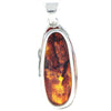 Load image into Gallery viewer, 925 Sterling Silver &amp; Genuine Cognac Baltic Amber Exlusive Unique Pendant - PD2337