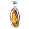 925 Sterling Silver & Genuine Cognac Baltic Amber Exlusive Unique Pendant - PD2341