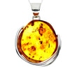 Load image into Gallery viewer, 925 Sterling Silver &amp; Genuine Cognac Baltic Amber Exlusive Unique Pendant - PD2345