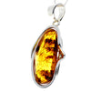 Load image into Gallery viewer, 925 Sterling Silver &amp; Genuine Cognac Baltic Amber Exlusive Unique Pendant - PD2352