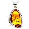 Load image into Gallery viewer, 925 Sterling Silver &amp; Genuine Cognac Baltic Amber Exlusive Unique Pendant - PD2354