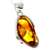 Load image into Gallery viewer, 925 Sterling Silver &amp; Genuine Cognac Baltic Amber Exlusive Unique Pendant - PD2354
