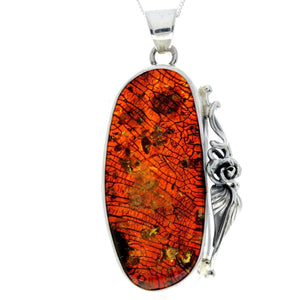 925 Sterling Silver & Genuine Green Baltic Amber Exlusive Unique Pendant - PD2377