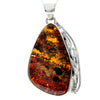 Load image into Gallery viewer, 925 Sterling Silver &amp; Genuine Green Baltic Amber Exlusive Unique Pendant - PD2379