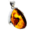 Load image into Gallery viewer, 925 Sterling Silver &amp; Genuine Cognac Baltic Amber Exlusive Unique Pendant - PD2389