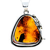 Load image into Gallery viewer, 925 Sterling Silver &amp; Genuine Cognac Baltic Amber Exlusive Unique Pendant - PD2392