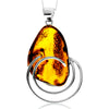 Load image into Gallery viewer, 925 Sterling Silver &amp; Genuine Cognac Baltic Amber Exlusive Unique Pendant - PD2407