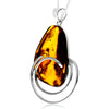 Load image into Gallery viewer, 925 Sterling Silver &amp; Genuine Cognac Baltic Amber Exlusive Unique Pendant - PD2407