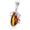 Load image into Gallery viewer, 925 Sterling Silver &amp; Genuine Cognac Baltic Amber Exlusive Unique Pendant - PD2410