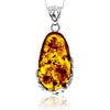 Load image into Gallery viewer, 925 Sterling Silver &amp; Genuine Cognac Baltic Amber Exlusive Unique Pendant - PD2426