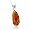 Load image into Gallery viewer, 925 Sterling Silver &amp; Genuine Cognac Baltic Amber Exlusive Unique Pendant - PD2427
