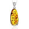 Load image into Gallery viewer, 925 Sterling Silver &amp; Genuine Cognac Baltic Amber Exlusive Unique Pendant - PD2429