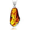 Load image into Gallery viewer, 925 Sterling Silver &amp; Genuine Cognac Baltic Amber Exlusive Unique Pendant - PD2430
