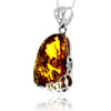 Load image into Gallery viewer, 925 Sterling Silver &amp; Genuine Cognac Baltic Amber Exlusive Unique Pendant - PD2431