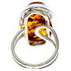 925 Sterling Silver & Genuine Cognac Baltic Amber Unique Ring - RG0671
