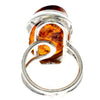 925 Sterling Silver & Genuine Cognac Baltic Amber Unique Ring - RG0678
