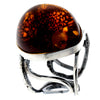 Load image into Gallery viewer, 925 Sterling Silver &amp; Genuine Cognac Baltic Amber Unique Ring - RG0707