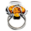 Load image into Gallery viewer, 925 Sterling Silver &amp; Genuine Cognac Baltic Amber Unique Ring - RG0741