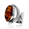 Load image into Gallery viewer, 925 Sterling Silver &amp; Genuine Cognac Baltic Amber Unique Exclusive Adjustable Ring - RG0772